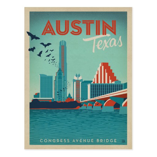 Image of Austin, TX - Congress Avenue Bridge Postcard