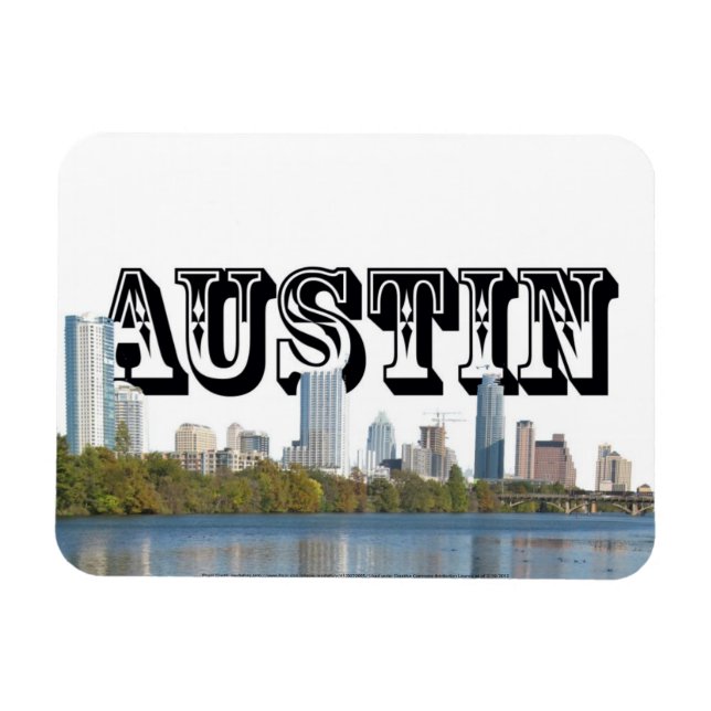 Austin TX Skyline with Austin in the Sky Magnet (Horizontal)