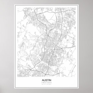 Austin, United States Minimalist Map Poster
