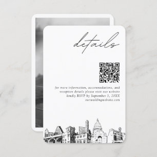Austin Wedding Details QR Code Small Enclosure Card