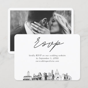 Austin Wedding Minimalist Sketch RSVP Enclosure Card
