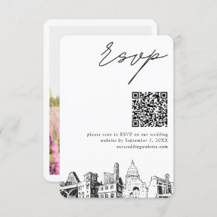 Austin Wedding RSVP QR Code Small Enclosure Card