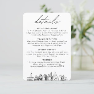 Austin Wedding Small Vertical Details Enclosure Card