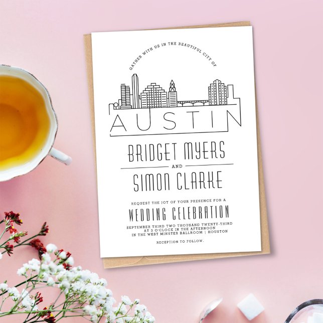 Austin Wedding | Stylised Skyline Invitation (Creator Uploaded)