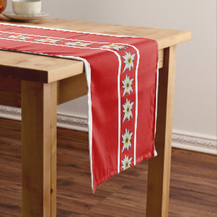 Austiran Flag Coloured Edelweiss Short Table Runne Short Table Runner