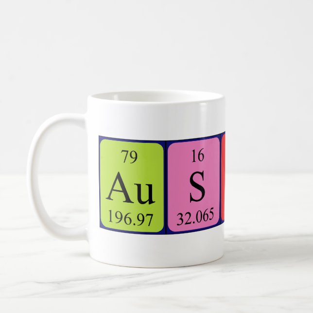 Auston periodic table name mug (Left)