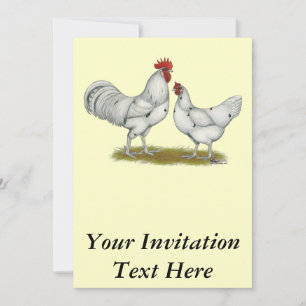 Austra White Chickens Invitation