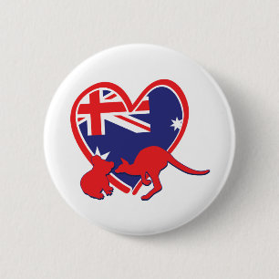 Austrailia Koala Kangaroo 6 Cm Round Badge