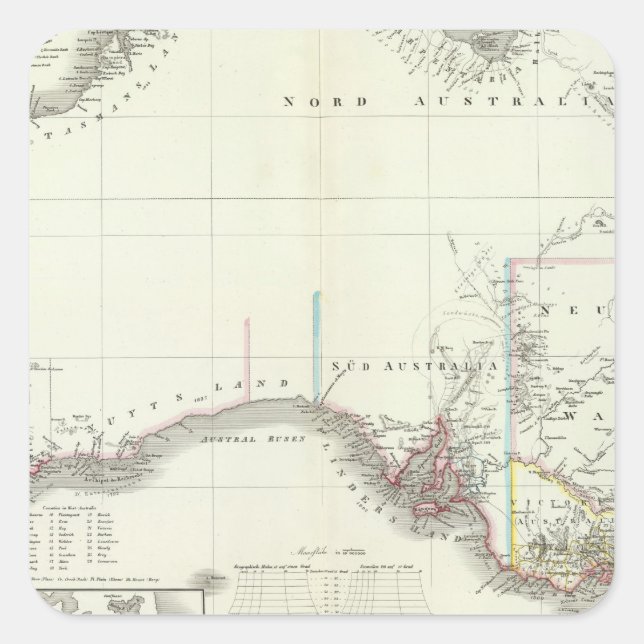 Austral-Continent Square Sticker (Front)