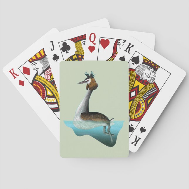 Australasian crested grebe Puteketeke Playing Cards (Back)