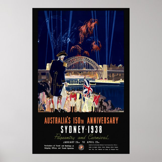 Australia 150th Anniversary Vintage Poster 1938 (Front)