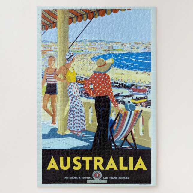 AUSTRALIA 1920s BONDI BEACH TRAVEL POSTER Jigsaw P Jigsaw Puzzle (Vertical)