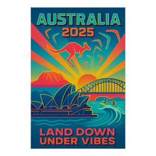 Australia 2025 – Land Down Under Vibes Poster