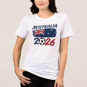 Australia 2026 Soccer Fan Design Flag Colors Tri-Blend Shirt