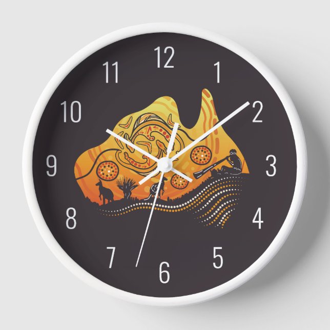 Australia Aboriginal Art Clock (Front)