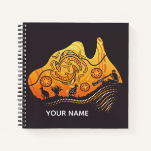 Australia Aboriginal Art Square Notebook