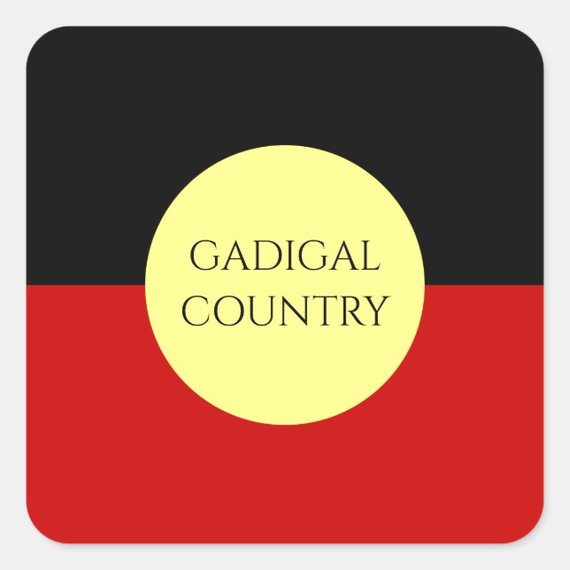 australia aboriginal flag  square sticker (Front)