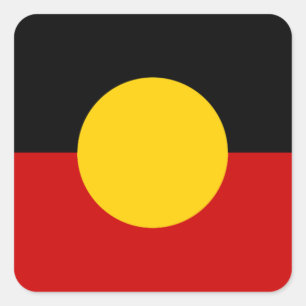 Australia Aboriginal Flag Square Sticker