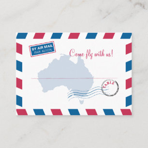 Australia Air Mail Escort/Seating Card Wedding