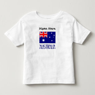 Australia and Australian Flag Black Personalised Toddler T-Shirt