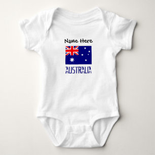 Australia and Australian Flag Personalised Baby Bodysuit