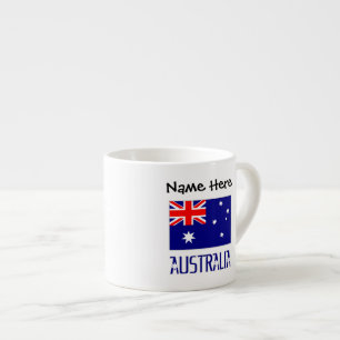 Australia and Australian Flag Personalised Espresso Cup