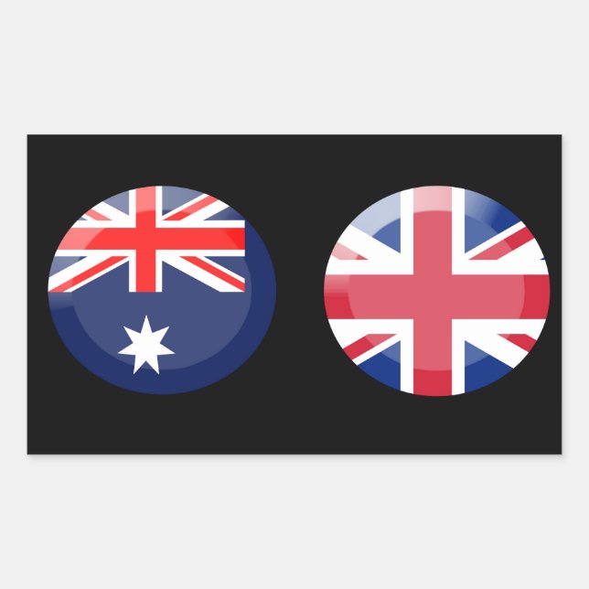 Australia and UK flags Rectangular Sticker (Front)