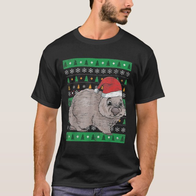 Australia Animal Wombat Ugly Christmas Essential T T-Shirt (Front)