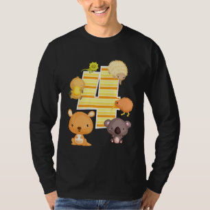 Australia Animals 4th Birthday Kangaroo Koala Plat T-Shirt