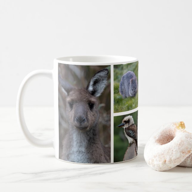 Australia Animals Wildlife Photo Collage Coffee Mug (With Donut)
