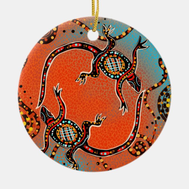 AUSTRALIA ART    CERAMIC TREE DECORATION (Front)