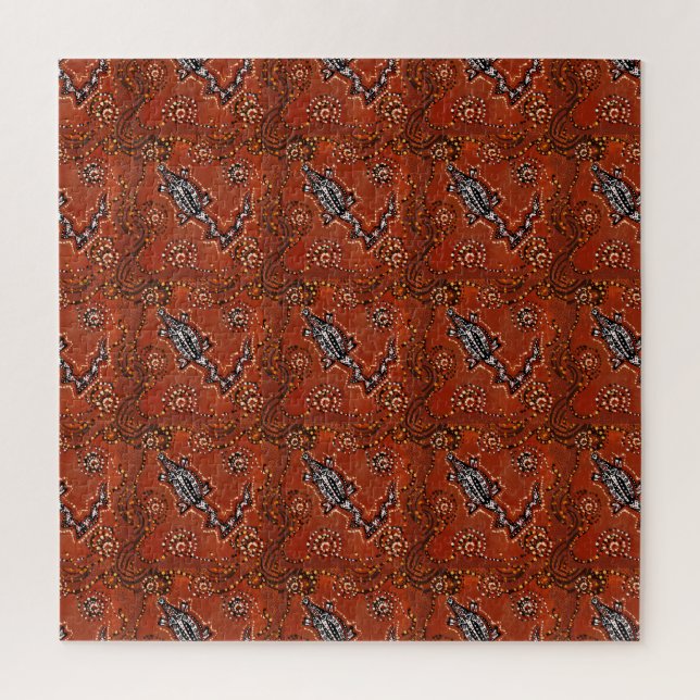 AUSTRALIA ART CROCODILE  JIGSAW PUZZLE (Vertical)