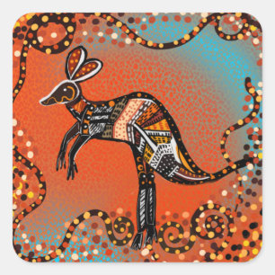 AUSTRALIA ART            SQUARE STICKER