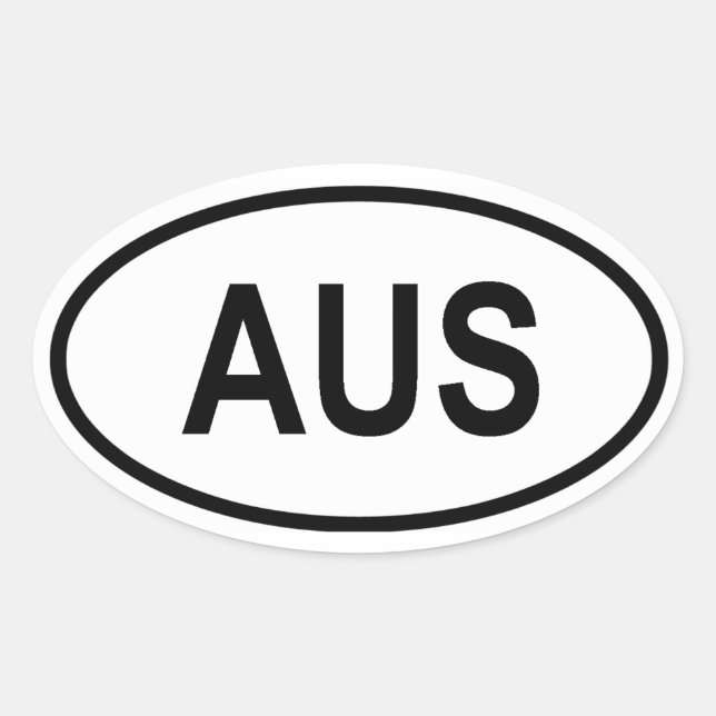 Australia "AUS" Oval Sticker (Front)
