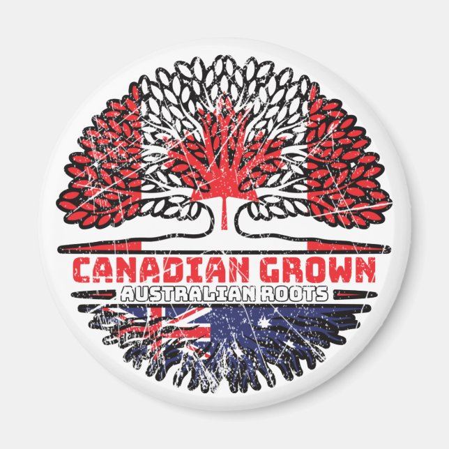 Australia Australian Canadian Canada Tree Roots Fl Magnet (Front)