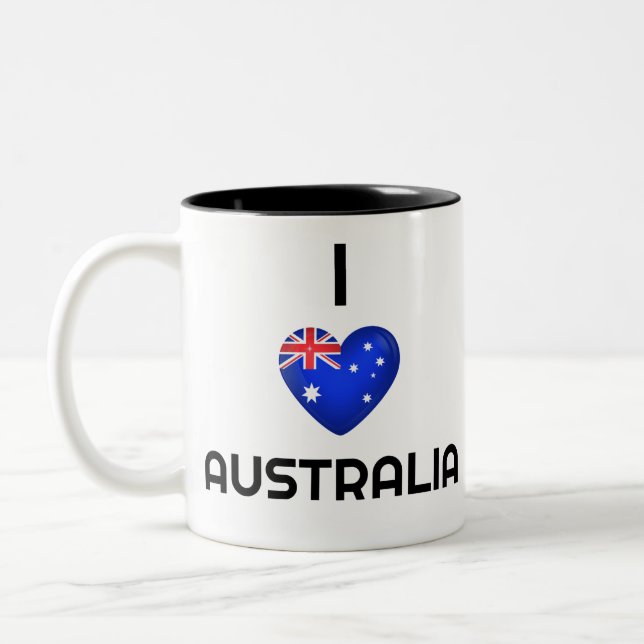 Australia, Australian Flag , Australia country, Au Two-Tone Coffee Mug (Left)