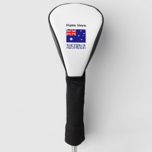 Australia Australian Flag Black Personalisation Golf Head Cover