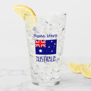 Australia Australian Flag Blue Personalisation Glass