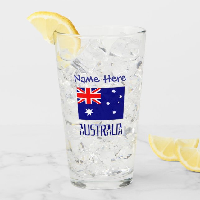 Australia Australian Flag Blue Personalisation  Glass (Front Ice)