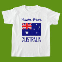 Australia Australian Flag Blue Personalised Girl's