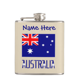 Australia Australian Flag Blue Personalised  Hip Flask