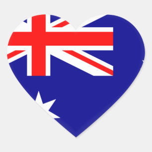 Australia (Australian) Flag Heart Sticker