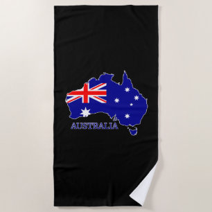 Australia Australian Flag Map Travel Beach Towel