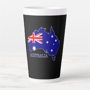 Australia Australian Flag Map Travel Latte Mug