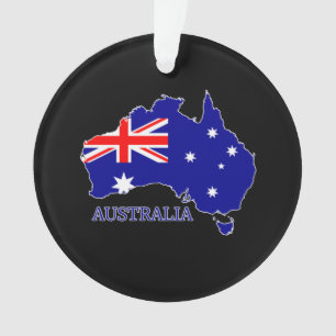 Australia Australian Flag Map Travel Ornament
