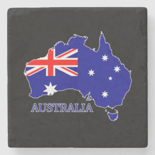 Australia Australian Flag Map Travel Stone Coaster