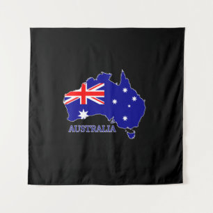 Australia Australian Flag Map Travel Tapestry