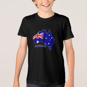 Australia Australian Flag Map Travel Tri-Blend Shirt