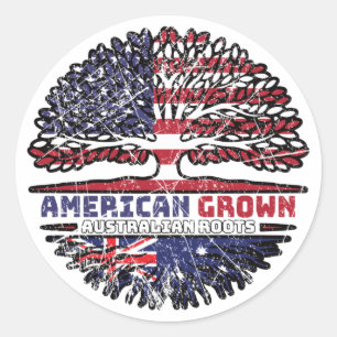 Australia Australian US American USA United States Classic Round Sticker