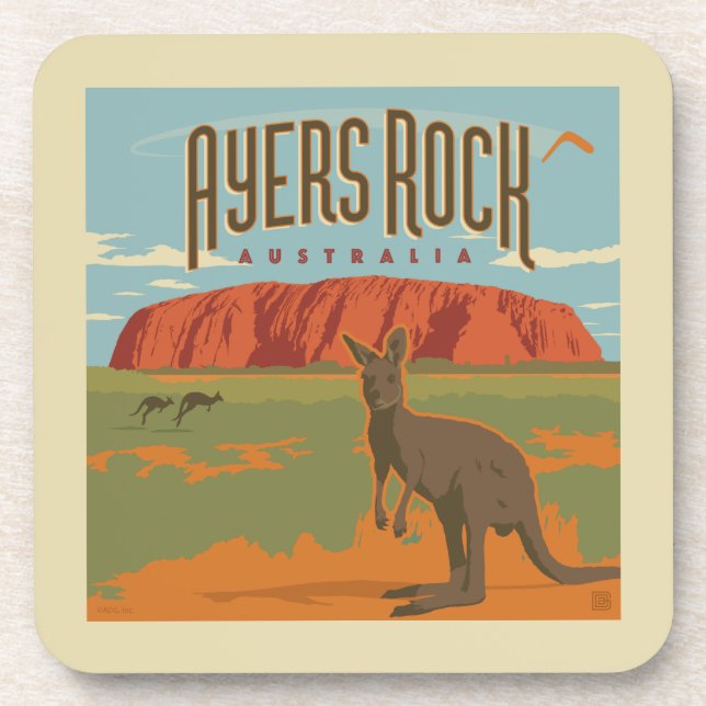 Australia | Ayers Rock Kangaroos Coaster (Front)